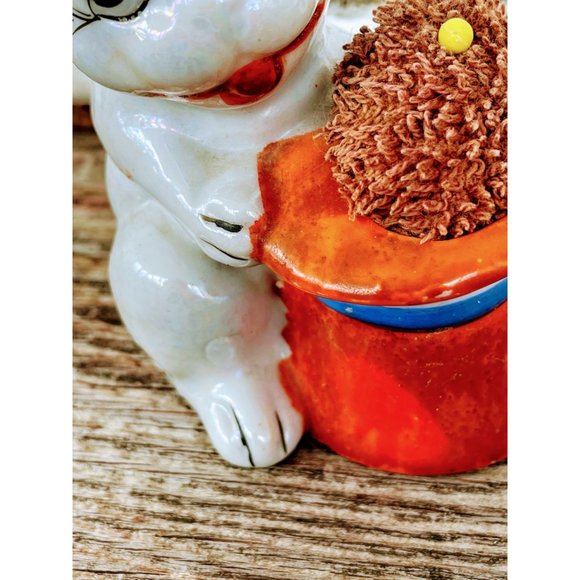Vintage Lusterware Winking Dog pin cushion - Picture 5 of 8